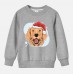 【12M-9Y】Kids Christmas Golden Retriever Dog Print Cotton Stain Resistant Long Sleeve Sweatshirt