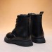 Girls Casual British Style Solid Color Tall Martin Boots