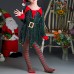 【12M-10Y】Girl Cute Christmas-themed Sequined Irregular Dress Including Santa Hat And Socks