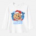 【12M-9Y】Unisex Kid Cotton Stain Resistant Christmas Golden Retriever Dog Print Long Sleeve Tee