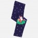 【18M-7Y】Girls Navy Blue Christmas Embroidered Leggings