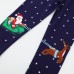 【18M-7Y】Girls Navy Blue Christmas Embroidered Leggings