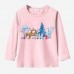 【12M-9Y】Unisex Kid Cotton Stain Resistant Christmas Print Long Sleeve Tee