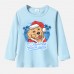 【12M-9Y】Unisex Kid Cotton Stain Resistant Christmas Golden Retriever Dog Print Long Sleeve Tee