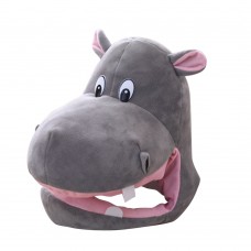 Cute Hippo Hat Cosplay Props Accessories Plush Head Photo props One size  Color  As Show