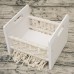 Full Moon Newborn Photography Props Hundred Sunshine Woven Solid Wood Crib  White